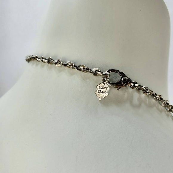 Lucky Brand Moroccan Style Antique Silver and Multicolor Bead Necklace - Picture 7 of 8